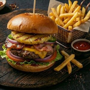 Hamburguesa Hawaiana con Tocino